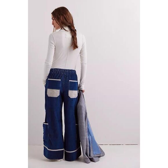 New Free People We The Free Amethyst Wide-Leg Pull-On Corduroy Jeans S - Picture 5 of 10